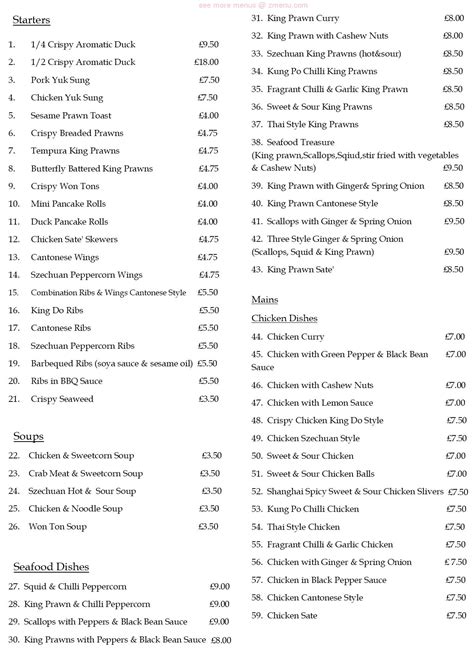 Online Menu Of China Palace Restaurant Oswestry United Kingdom Sy11