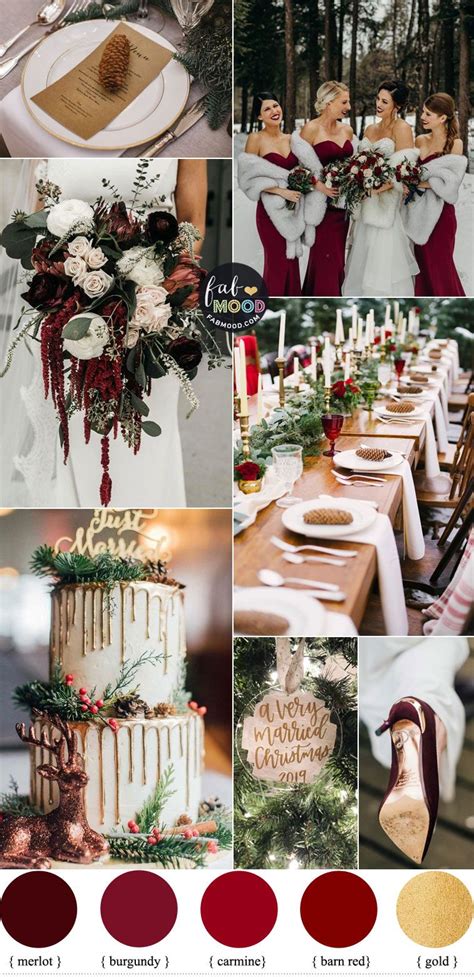 Winter Wedding Inspiration Burgundy Red And Gold Colour Theme Artofit