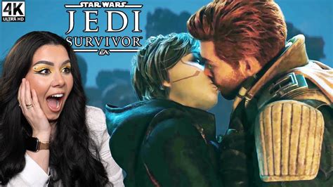 Merrin Kisses Cal All Scenes Reaction Star Wars Jedi Survivor Youtube