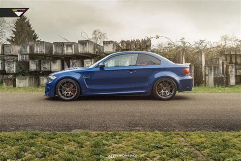 Bmw 1m E82 Coupe With Rear Spoiler And Blue Foliation