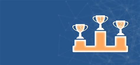 Premium Photo Winners Podium With Three Winning Cups