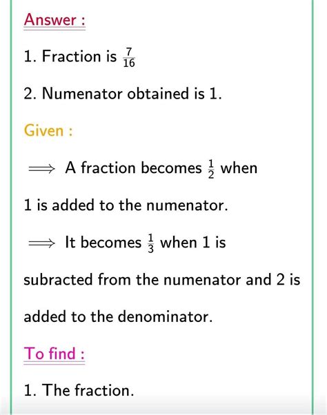 A Fraction Becomes When I Is Added To The Numerator And Becomes