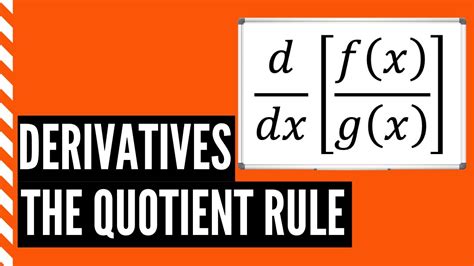 How Do You Use The Quotient Rule To Find The Derivative Of A Function In Mathematics Youtube