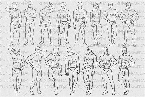 Procreate Male Body Stamps Procreate Male Pose Stamps Male Procreate