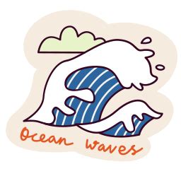 Wave Stickers - Free art and design Stickers