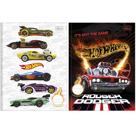 Caderno Brochura Caligrafia Hot Wheels Folhas TILIBRA Shopee Brasil