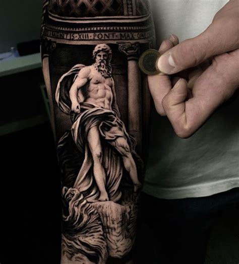 Neptune Statue Trevi Fountain Statue Tattoo Greek Mythology Tattoos