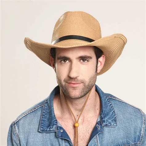 Women Men Summer Toquilla Straw Wide Brim Cowboy Hat For Gentleman