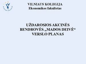 Siuvimo įmonės verslo plano pristatymas mokslobaze lt