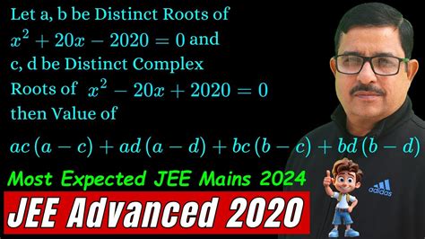 Quadratic Equation Question Jee Advanced 2020 Maths Quadratic Equations Jee Advanced Pyq