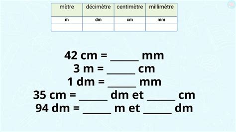 Unités de mesure mm cm dm et m CE1 CE2 Maître Lucas