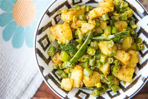 Aloo Beans Sabzi Recipe Potato And Beans Stir Fry By Archanas Kitchen