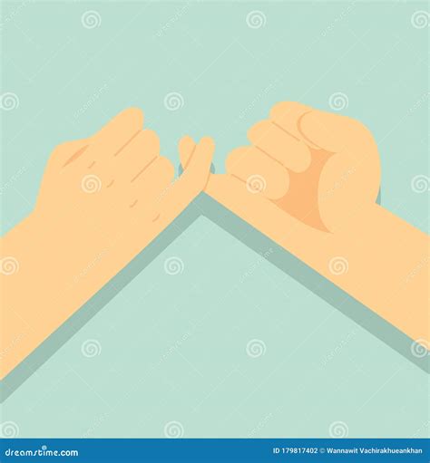 Hand Pinky Promise Gesture Vector Concept Stock Vector Illustration