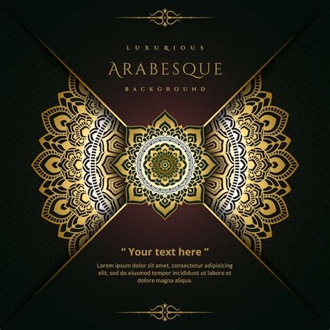 Fundo De Arabesco Luxuoso Vetor De Arte Estilo Mandala De Ouro No