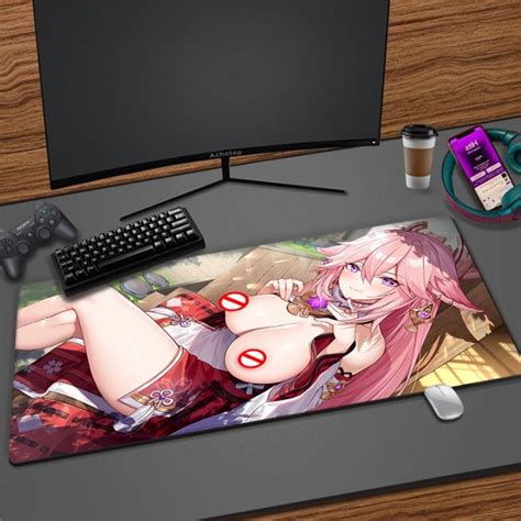 Genshin Impact Yae Miko Hentai Sexy NSFW Mouse Pad Big Tits Butt Girl Gaming Accessories