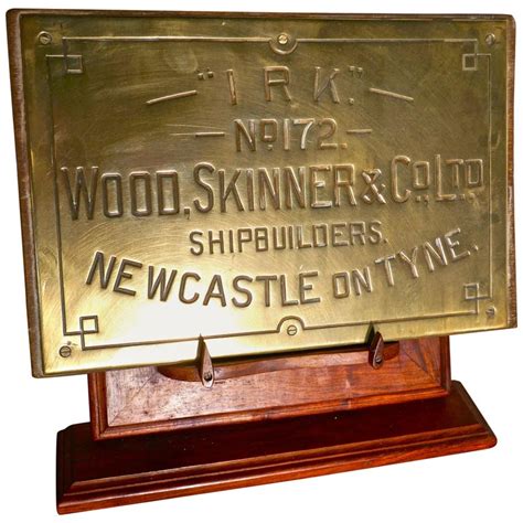 19th Century Brass Boat Builders Ships Name Plaque Irk” At 1stdibs