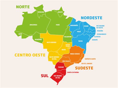 As 5 Regiões do Brasil e suas principais características mapa