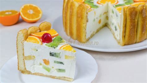 Tort Diplomat Ladyfingers Fruit Cake Cc Eng Sub Jamilacuisine