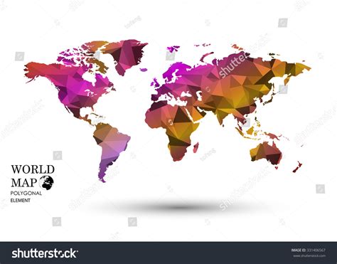 Polygonal World Map Vector Stock Vector Royalty Free 331406567