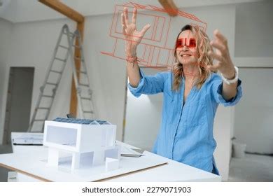 Mature Architect Wearing Virtual Reality Simulator Stock Illustration