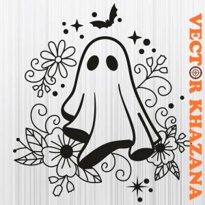 Floral Ghost Halloween Svg Floral Ghost Png Cute Floral Ghost