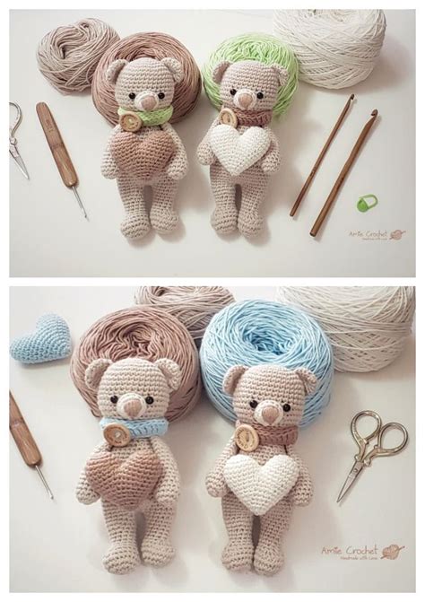 Valentine Heart Teddy Bear Amigurumi Free Crochet Pattern Crochet