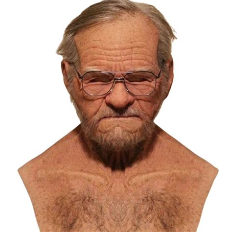 Halloween Masquerade Face Cover Latex Mask Realistic Elder Old Man