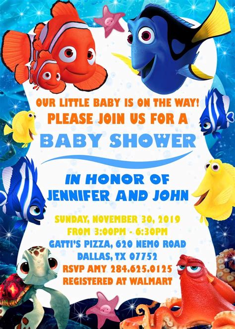 Finding Nemo Baby Shower Invitation Finding Nemo Baby Shower Etsy