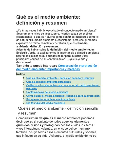 Qué es el medio ambiente Qué es el medio ambiente definición y