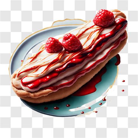 Baixe Delicioso Croissant Molho De Framboesa E Chantilly Pngs