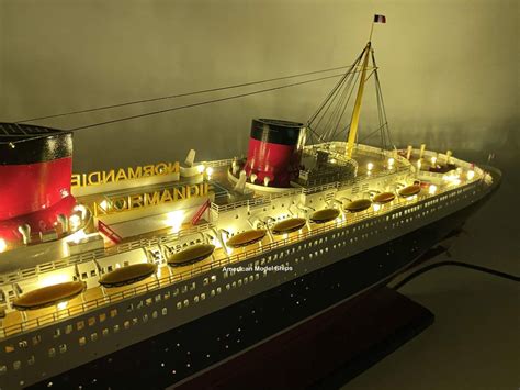 Ss Normandie Ocean Liner With Lights Museum Quality Model 40 Etsy