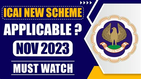 Icai New Scheme Applicable For Nov Icai Big Update On New