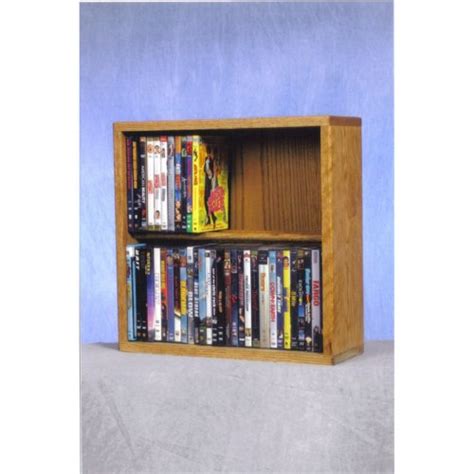 Wood Shed Solid Oak 2 Row Dowel Dvd Cabinet Tower Clear Directnine