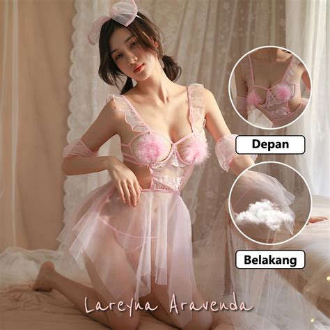 Jual Lareyna Aravenda Set Lingerie Gaun Malam Bando CD Model Kostum