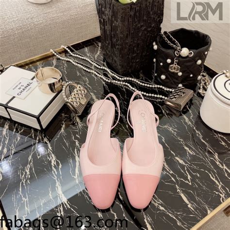 Chanel Calfskin Slingbacks Ballerinas Flat G Light Pink