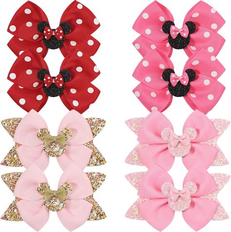 Amazon Pcs Mouse Ears Bow Clips For Girls Women Inch Birthday