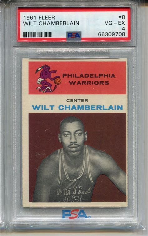 Fleer Basketball Wilt Chamberlain Rookie Card Rc Graded Psa