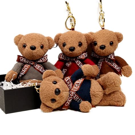 1pc 15cm Cute Teddy Bear Keychain Plush Dolls Stuffed Animals Joint