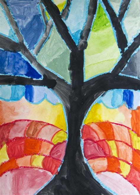 Albero A Colori Caldi E Freddi Colorful Art Projects School Art