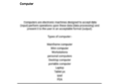 Solution Computer And Types Of Computer Studypool