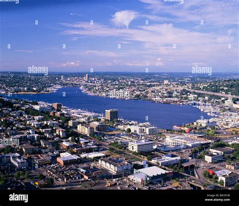 Wa Seattle Lake Union And North Seattle View From The Space Needle