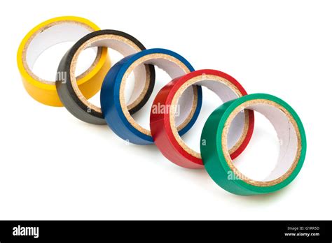 colored electrical tape on white background Stock Photo - Alamy