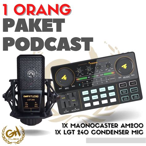 Jual Paket Podcast Recording 1 Orang Maonocaster Maono AM200 Mic