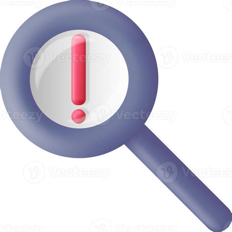 3d Magnifying Glass And Exclamation Mark 35714875 Png