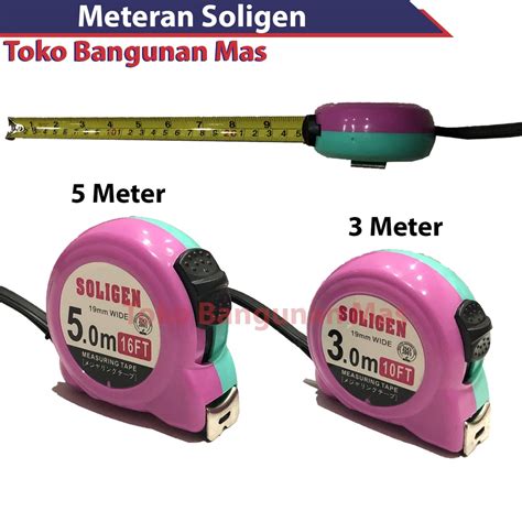 Jual Meteran SOLIGEN 3 M 5 M Meter Alat Ukur Rol Measuring Tape