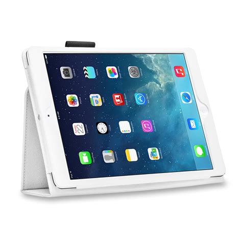 Ipad 1 Case White Slim Fit Synthetic Leather Folio Case Flip Cover