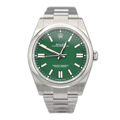 Rolex Oyster Perpetual 41mm Green Dial Rockefellers