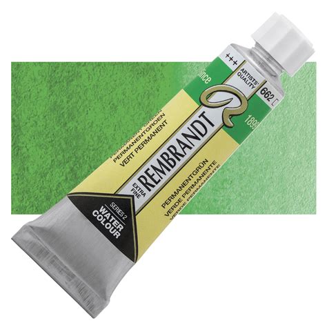 Rembrandt Artist Watercolors Permanent Green 10 Ml Tube BLICK Art