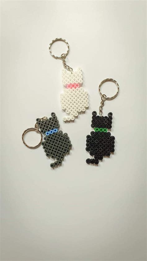 Charity Cat Hama Bead Keychainhama Bead Arthama Bead Keyringhandbag