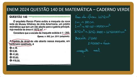 Questoes De Escala Enem - ENEM 2024 Questão 140 (caderno verde): Como Resolver Questões de Escala ...